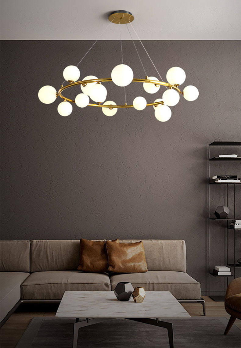Rounded Globe Golden Luxury Styled Chandlier Light