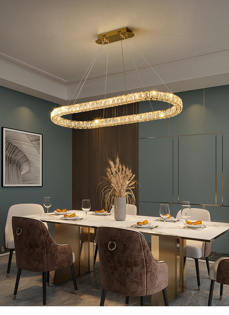 Rectangular Golden Crystal Modern Chandlier