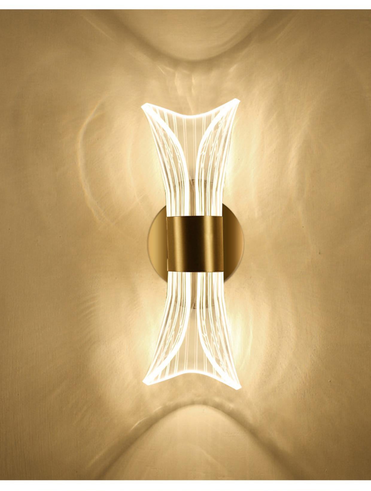 Led Cylinderical Double Led Golden Walllight