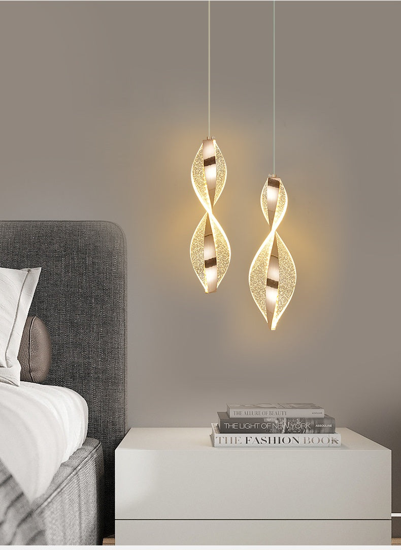 Spiral Curved Led Hanging Single Pandent