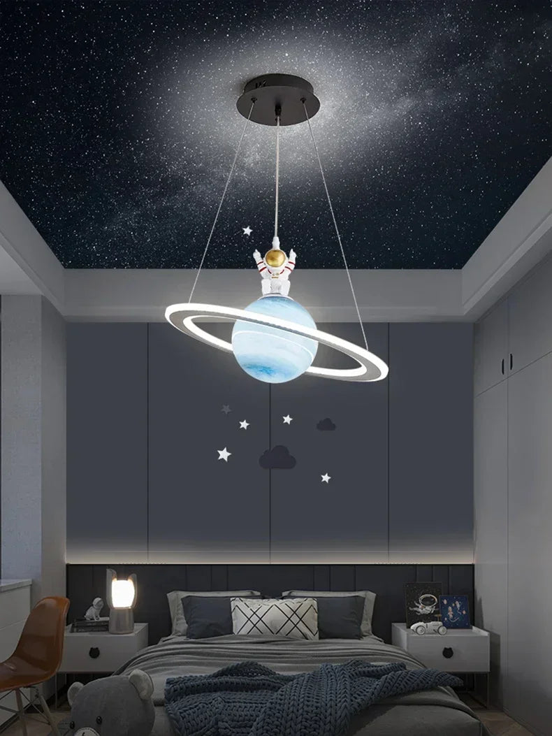 Galaxy World Single Headed Led Astranaut Styled Hanging Light
