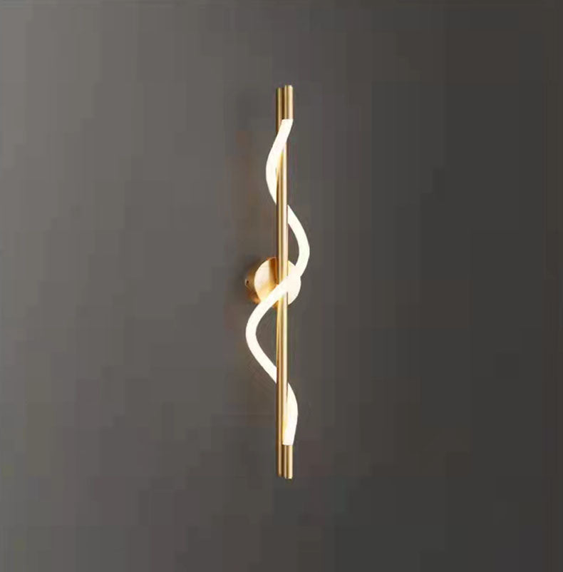 Metallic Double Spiral Modern Led Walllight