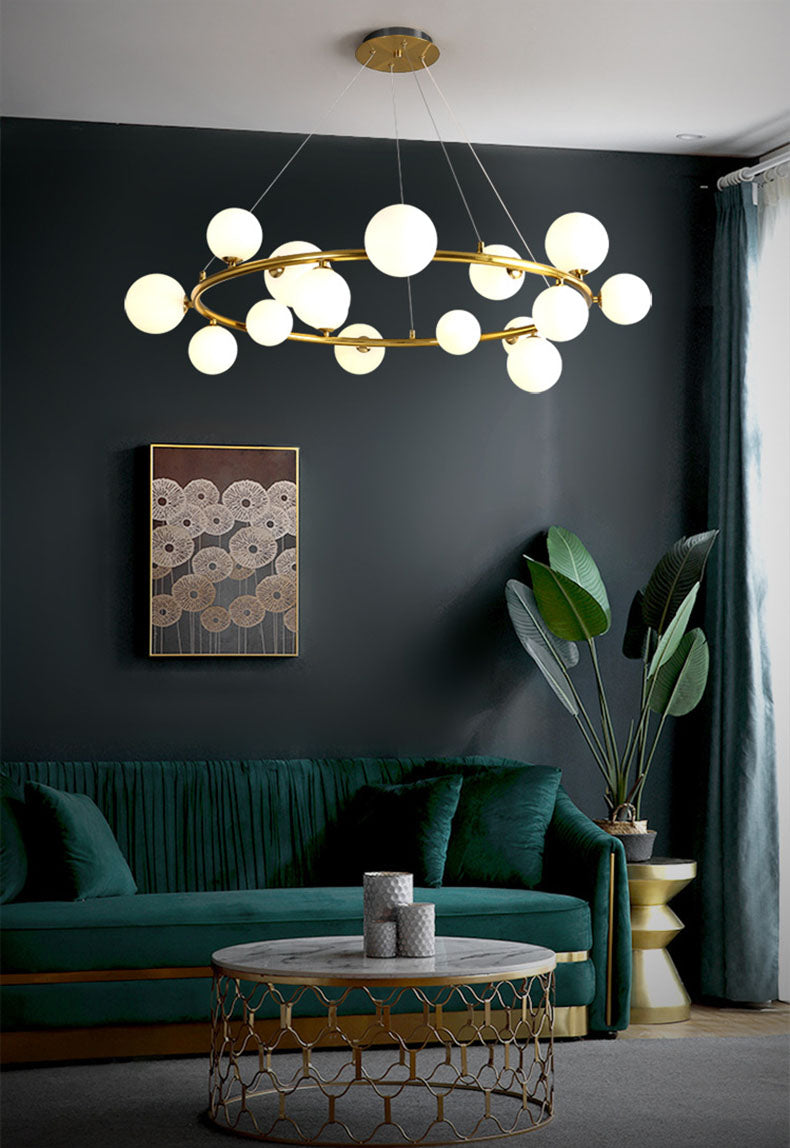 Rounded Globe Golden Luxury Styled Chandlier Light