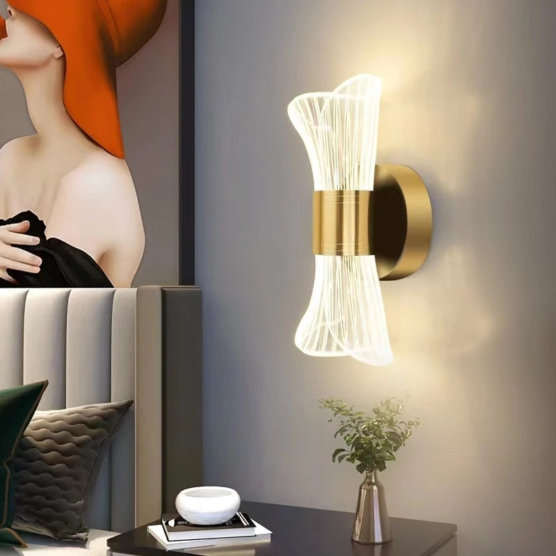 Led Cylinderical Double Led Golden Walllight