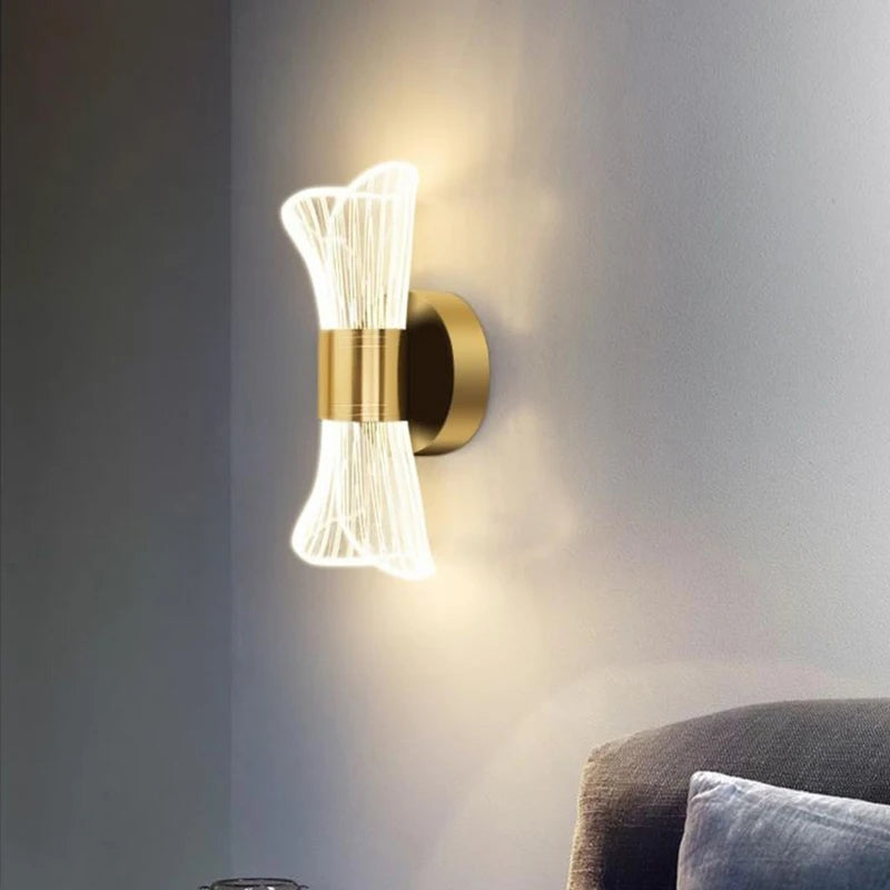 Led Cylinderical Double Led Golden Walllight