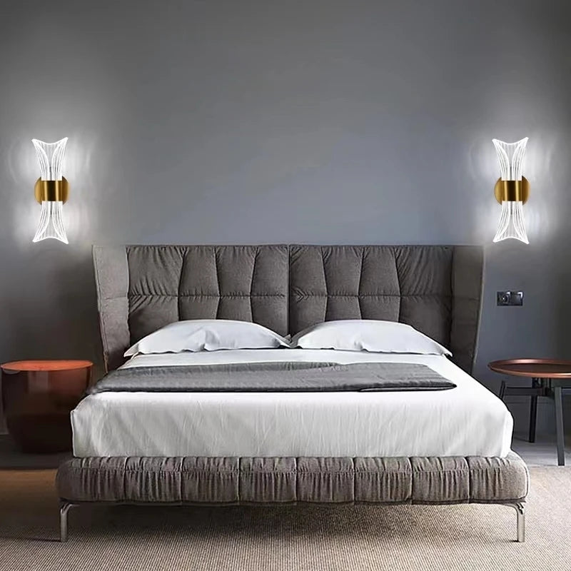 Led Cylinderical Double Led Golden Walllight