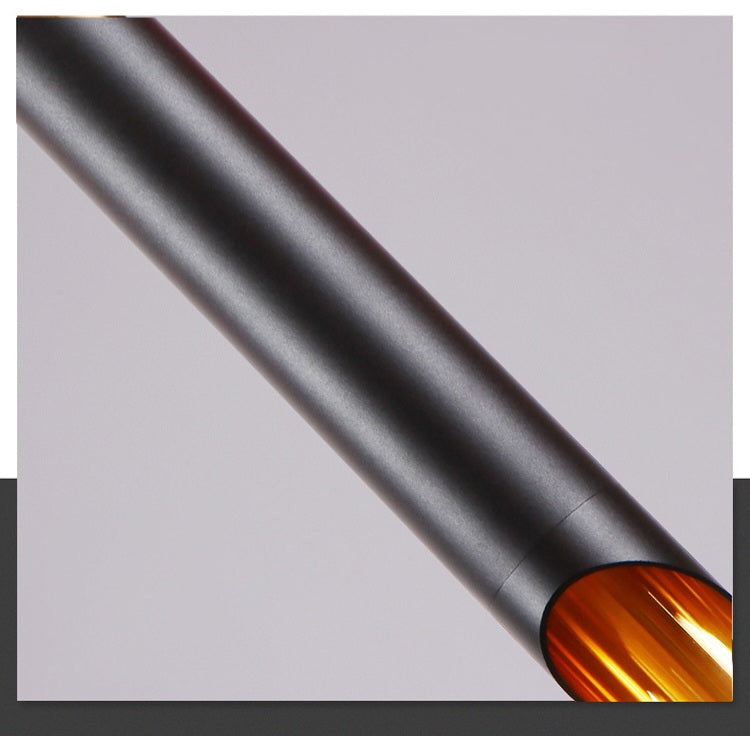 Geometric Straight Cylinderical Black Led Hanging Single Pandent