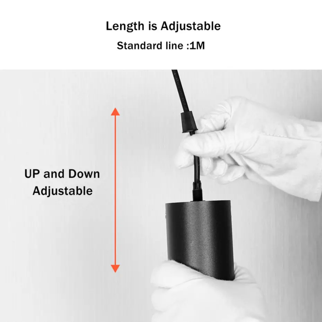 Geometric Straight Cylinderical Black Led Hanging Single Pandent