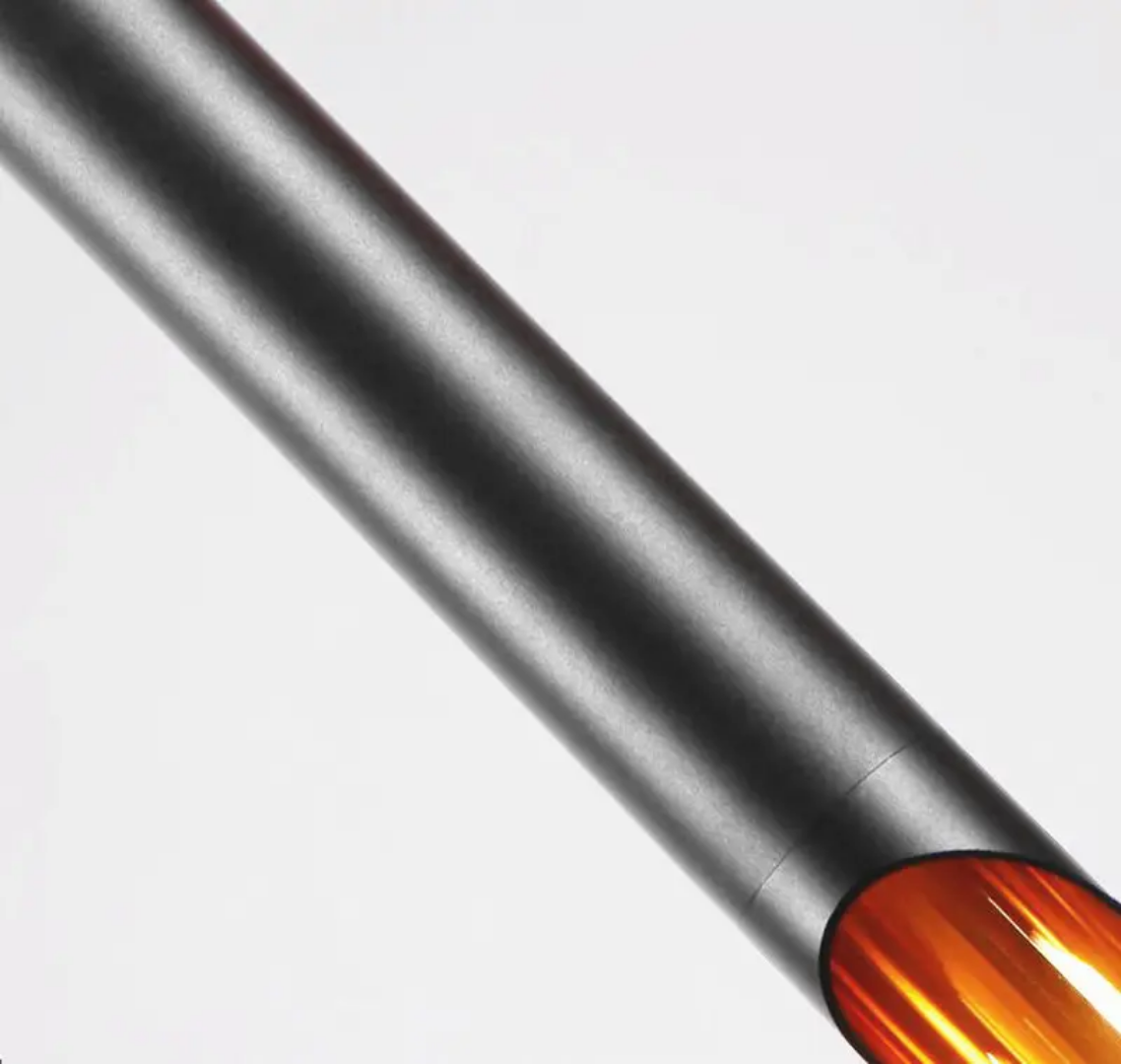 Geometric Straight Cylinderical Black Led Hanging Single Pandent