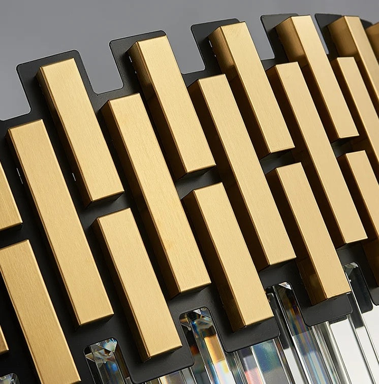 Golden Black Bricks Traditional Chandlier Medium 600mm
