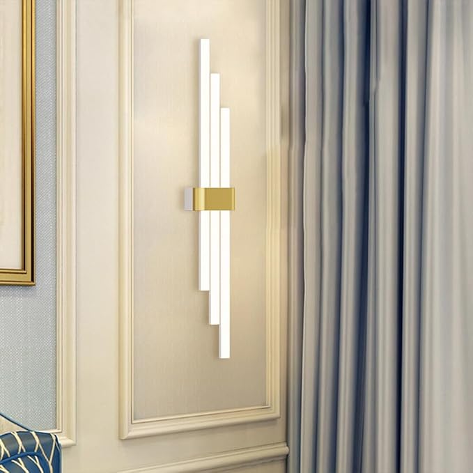 Led Stripted Golden Aryclic Wall Lamp (2 Feets)