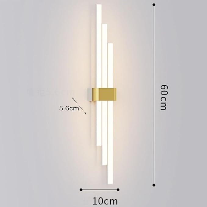 Led Stripted Golden Aryclic Wall Lamp (2 Feets)