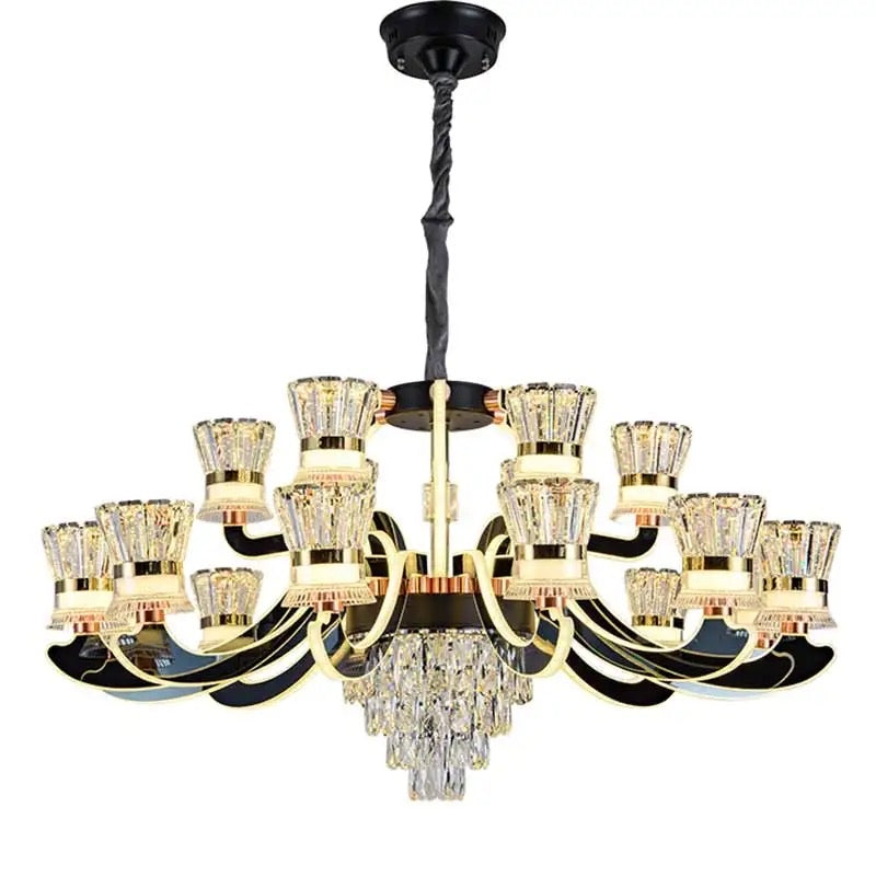 Bright Golden Glass Modern Led Chandlier