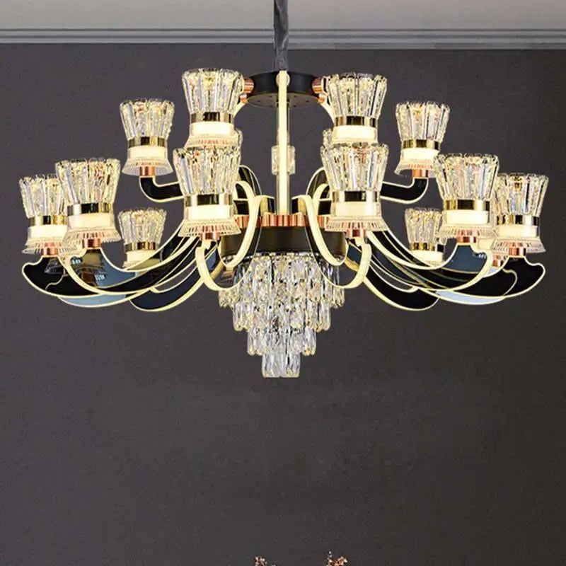 Bright Golden Glass Modern Led Chandlier