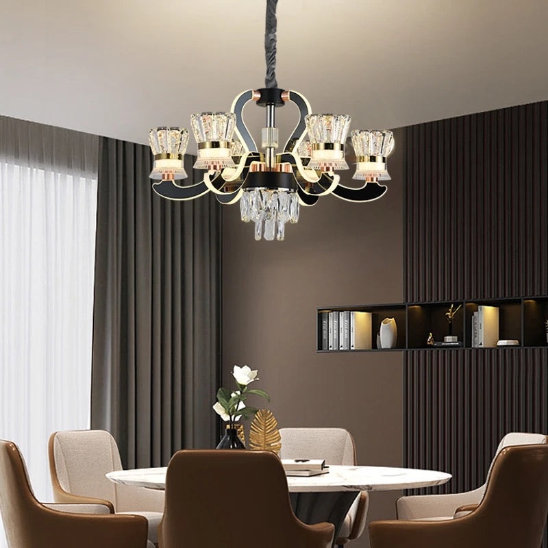 Bright Golden Glass Modern Led Chandlier