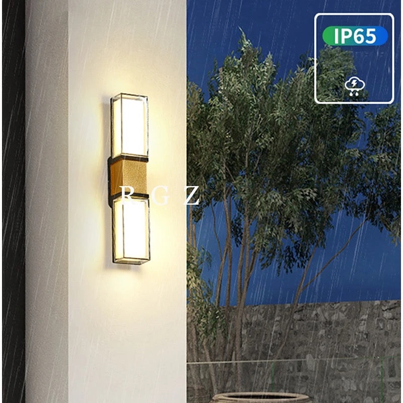 Black & Gold Aryclic Outdoor Wall Lamp