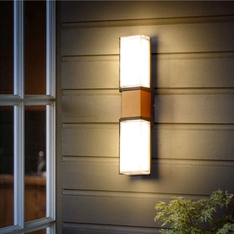 Black & Gold Aryclic Outdoor Wall Lamp