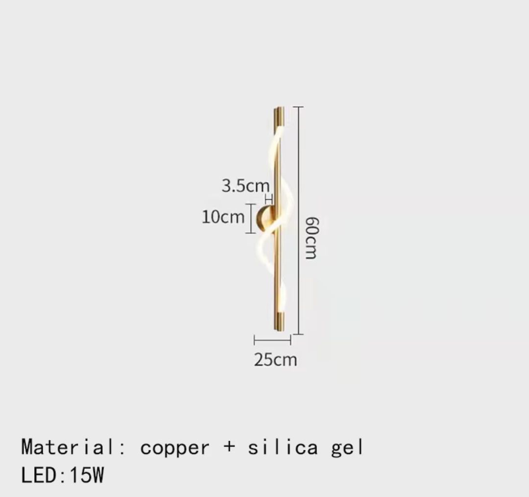 Metallic Double Spiral Modern Led Walllight