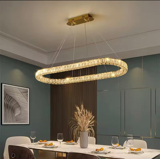 Rectangular Golden Crystal Modern Chandlier