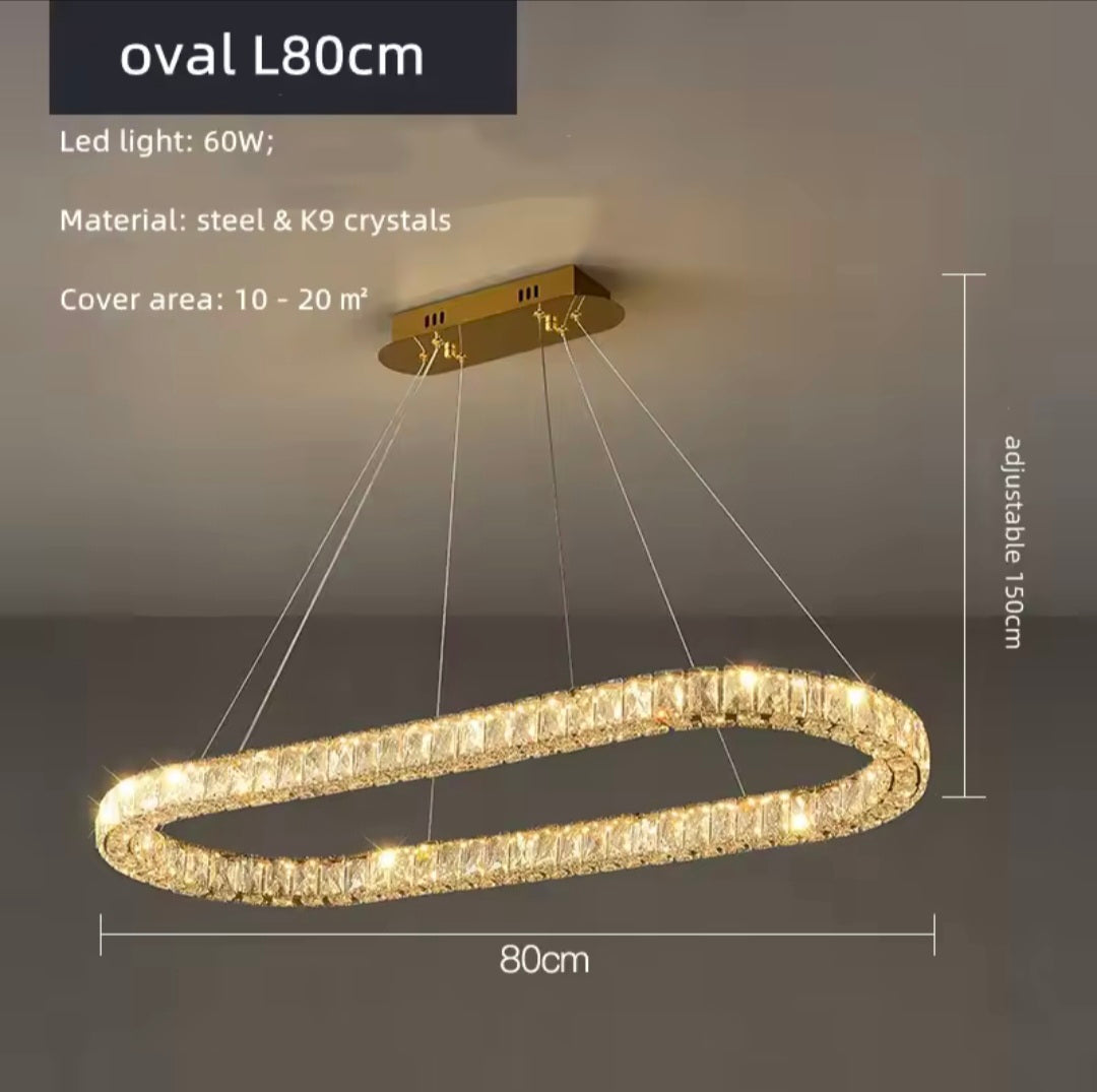 Rectangular Golden Crystal Modern Chandlier