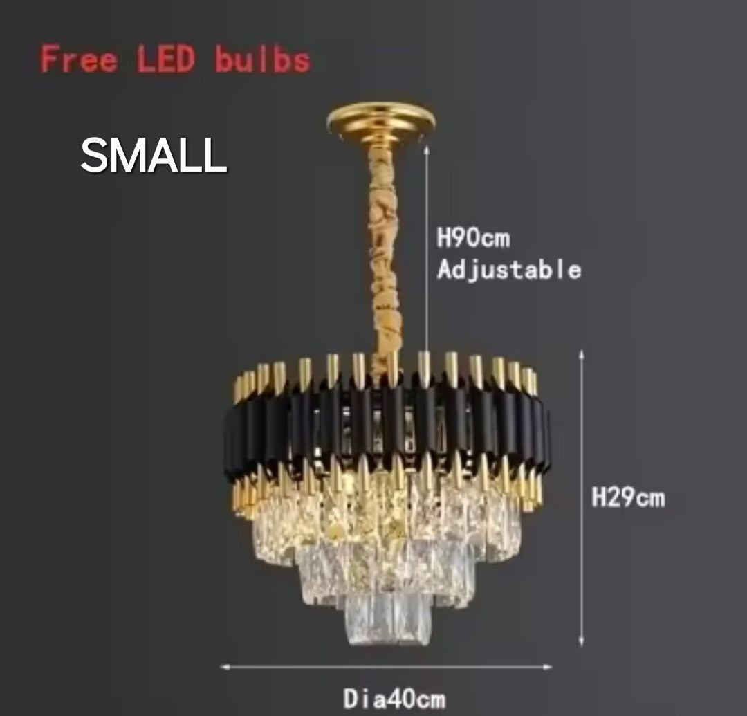 Black Golden K9 Crystals Chandlier