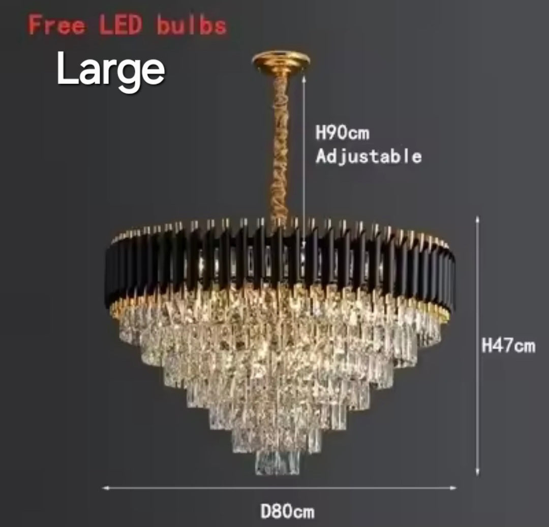 Black Golden K9 Crystals Chandlier