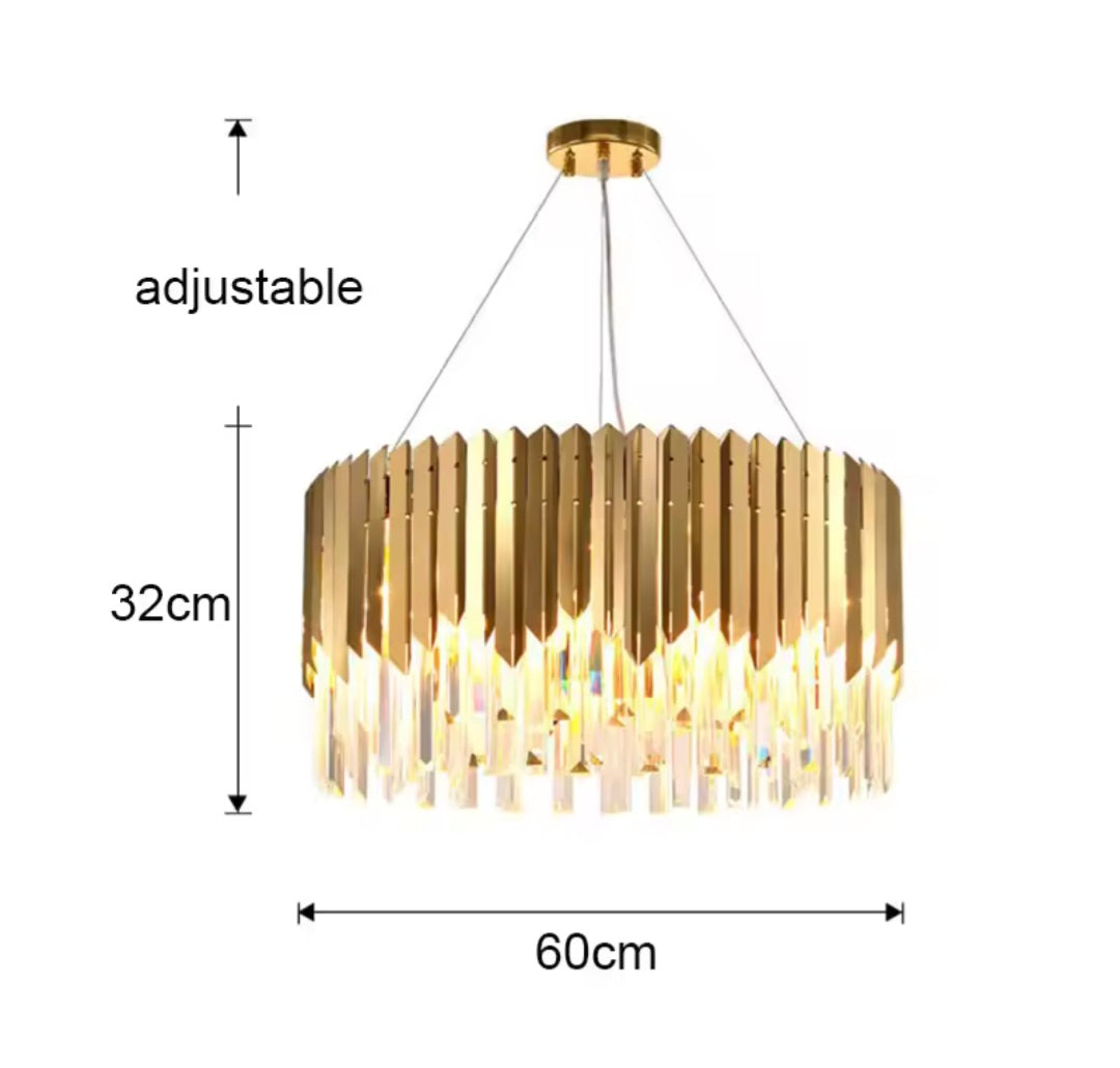 Modern Golden Striper Crystal Chandlier