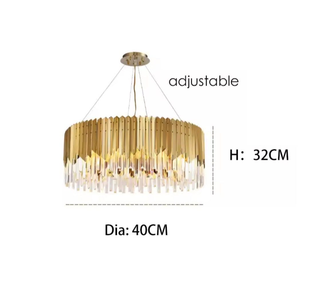 Modern Golden Striper Crystal Chandlier