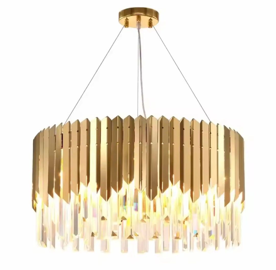 Modern Golden Striper Crystal Chandlier