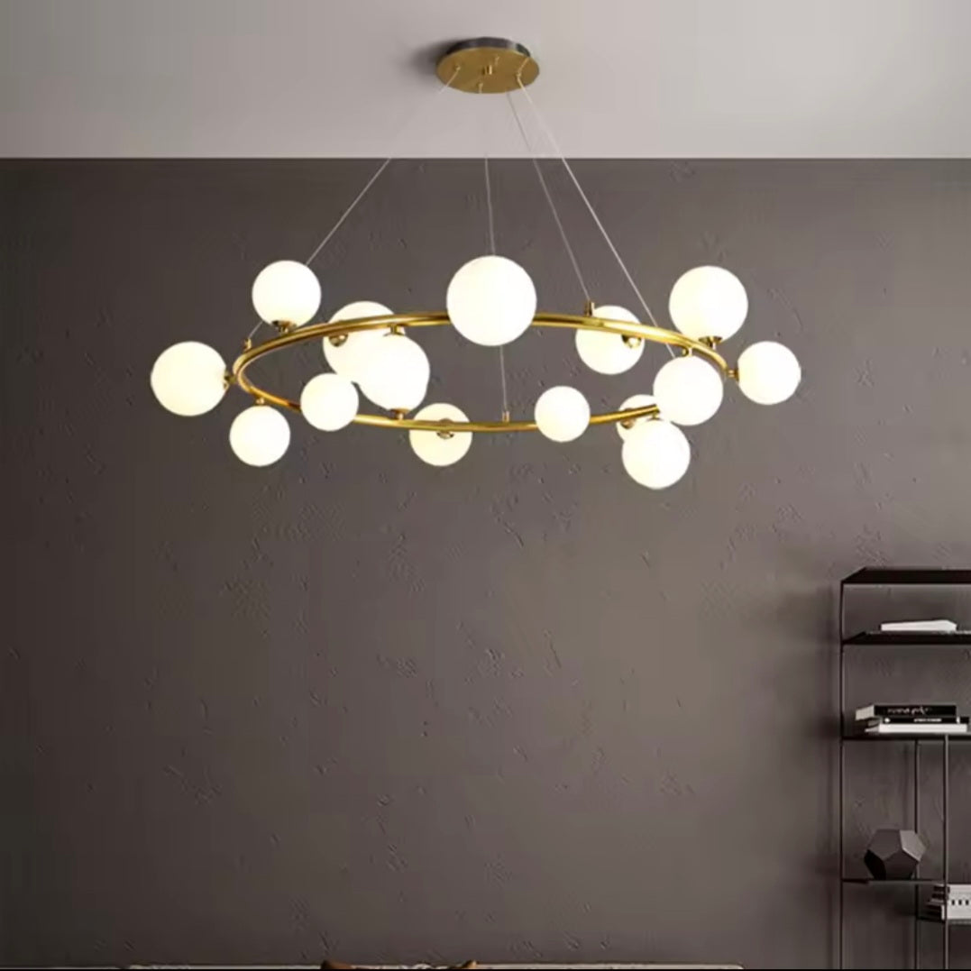 Rounded Globe Golden Luxury Styled Chandlier Light