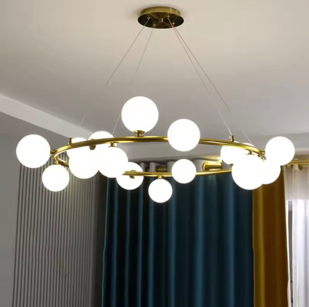 Rounded Globe Golden Luxury Styled Chandlier Light