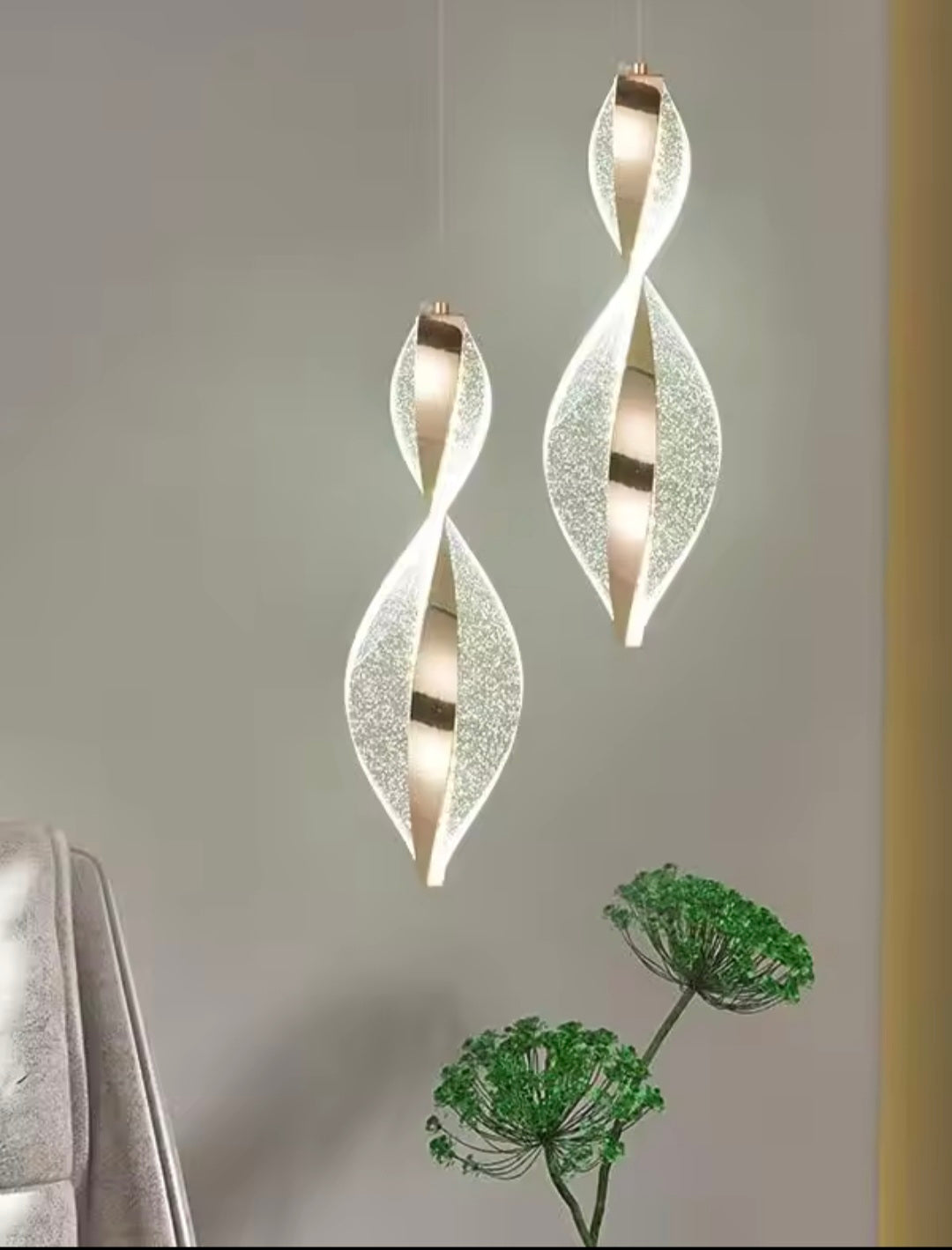 Spiral Curved Led Hanging Single Pandent