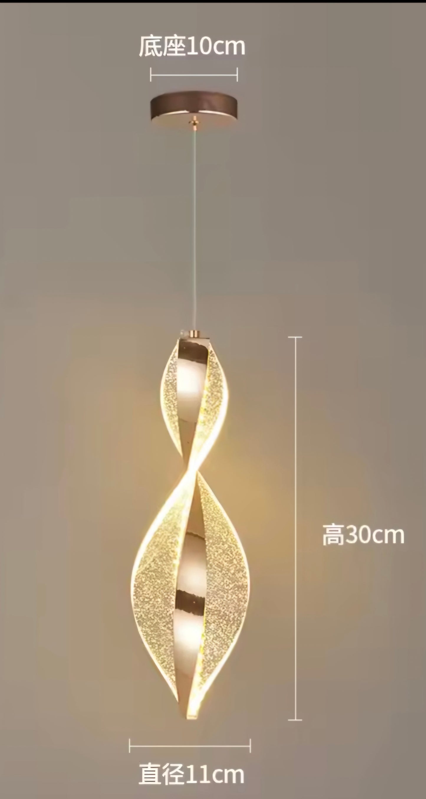 Spiral Curved Led Hanging Single Pandent