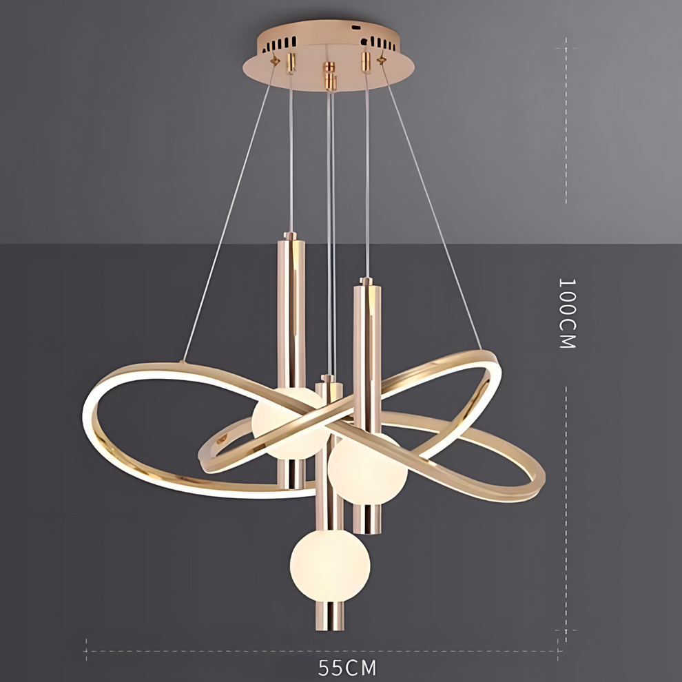 Nordic Golden Led Warm Chandlier Light 3 Hangings