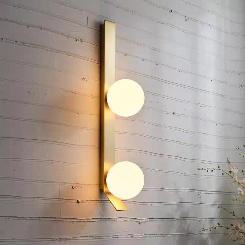 Double Glass Globe Golden Wall Light