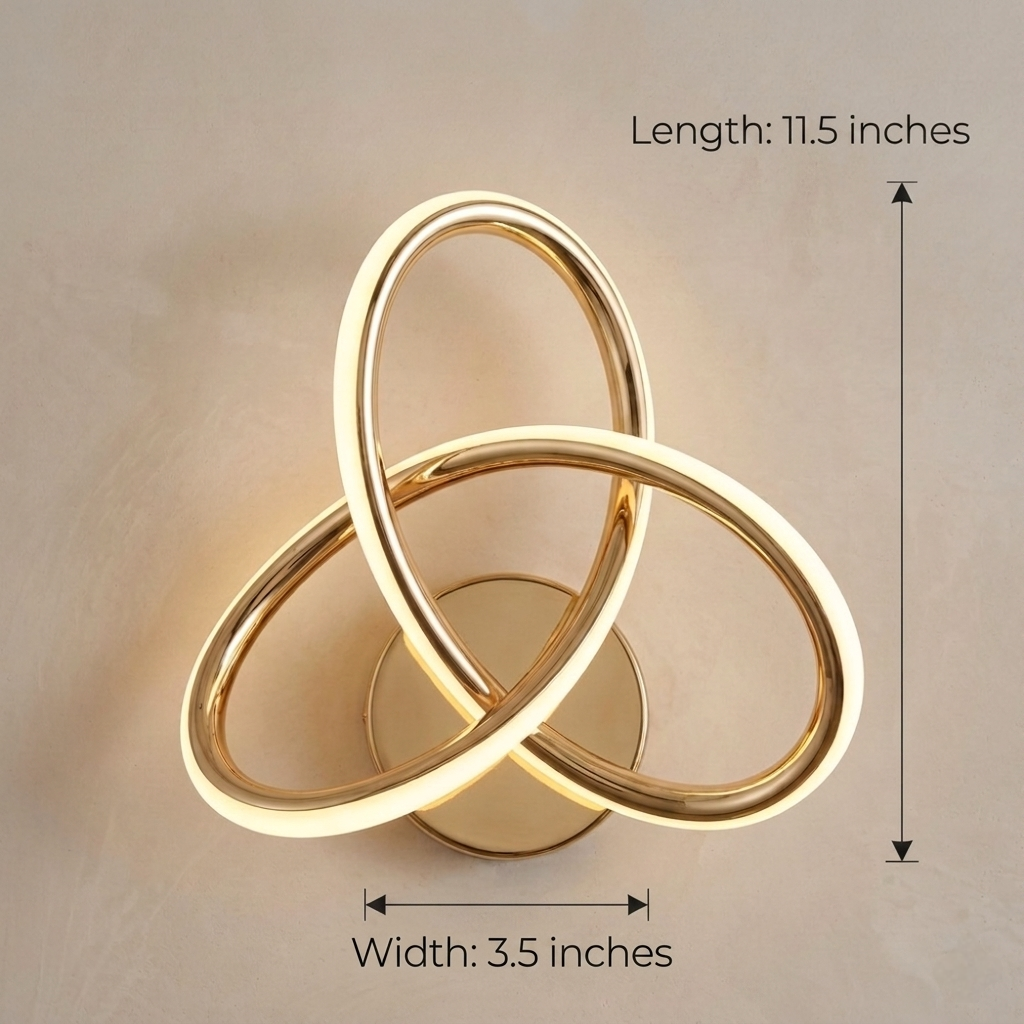 Orbital Golden Spiral Led Wall Lamp