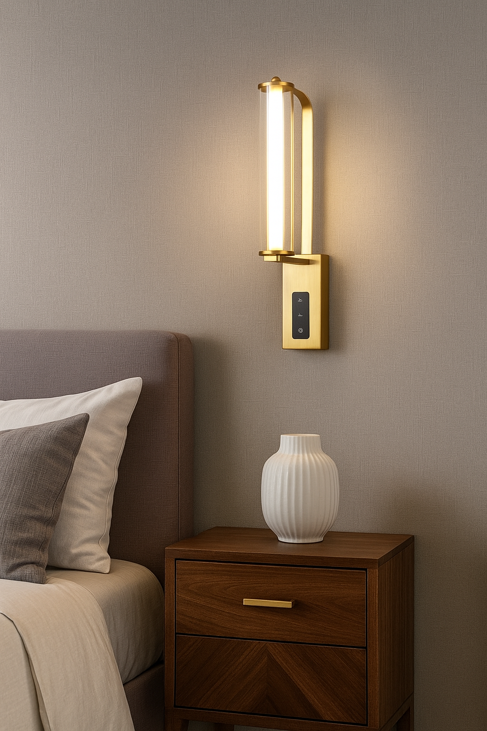 Dimmable Modern Glass Golden Spiral Led Walllamp