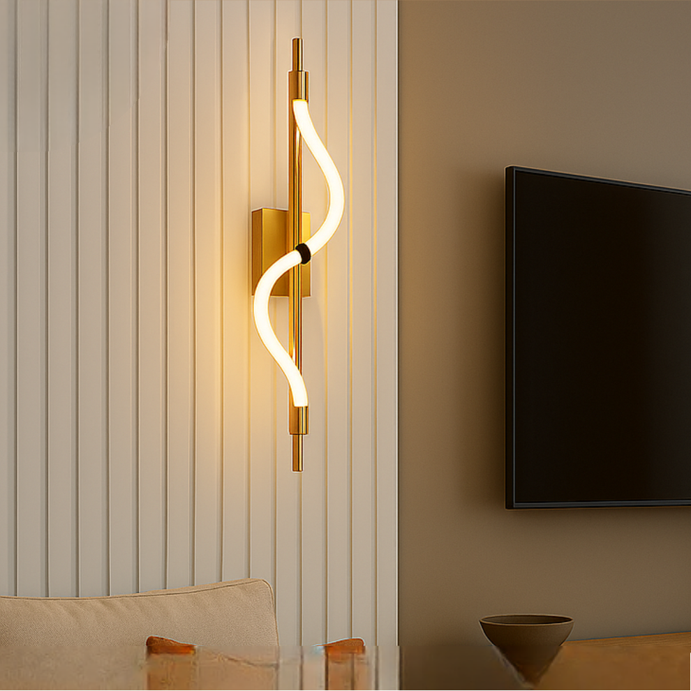 Modern Golden Spiral Warm Led Walllamp
