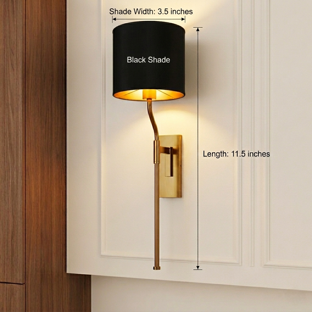 Lamp Shade Wallight Golden Long Walllight