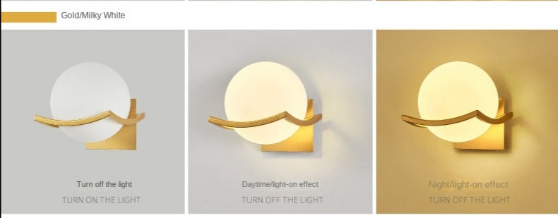 Round Globe Golden Classical Wall Lamp