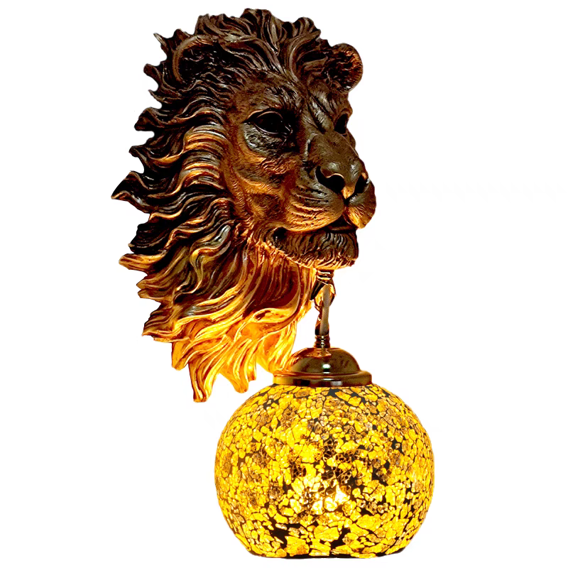 Lion Scripted Wall Lamp
