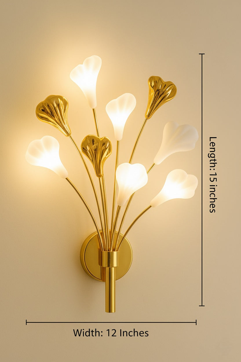 Nordic Golden White Leafl Led Wall Light