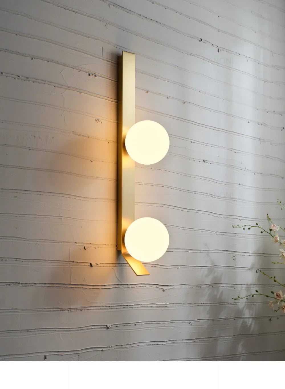 Double Glass Globe Golden Wall Light