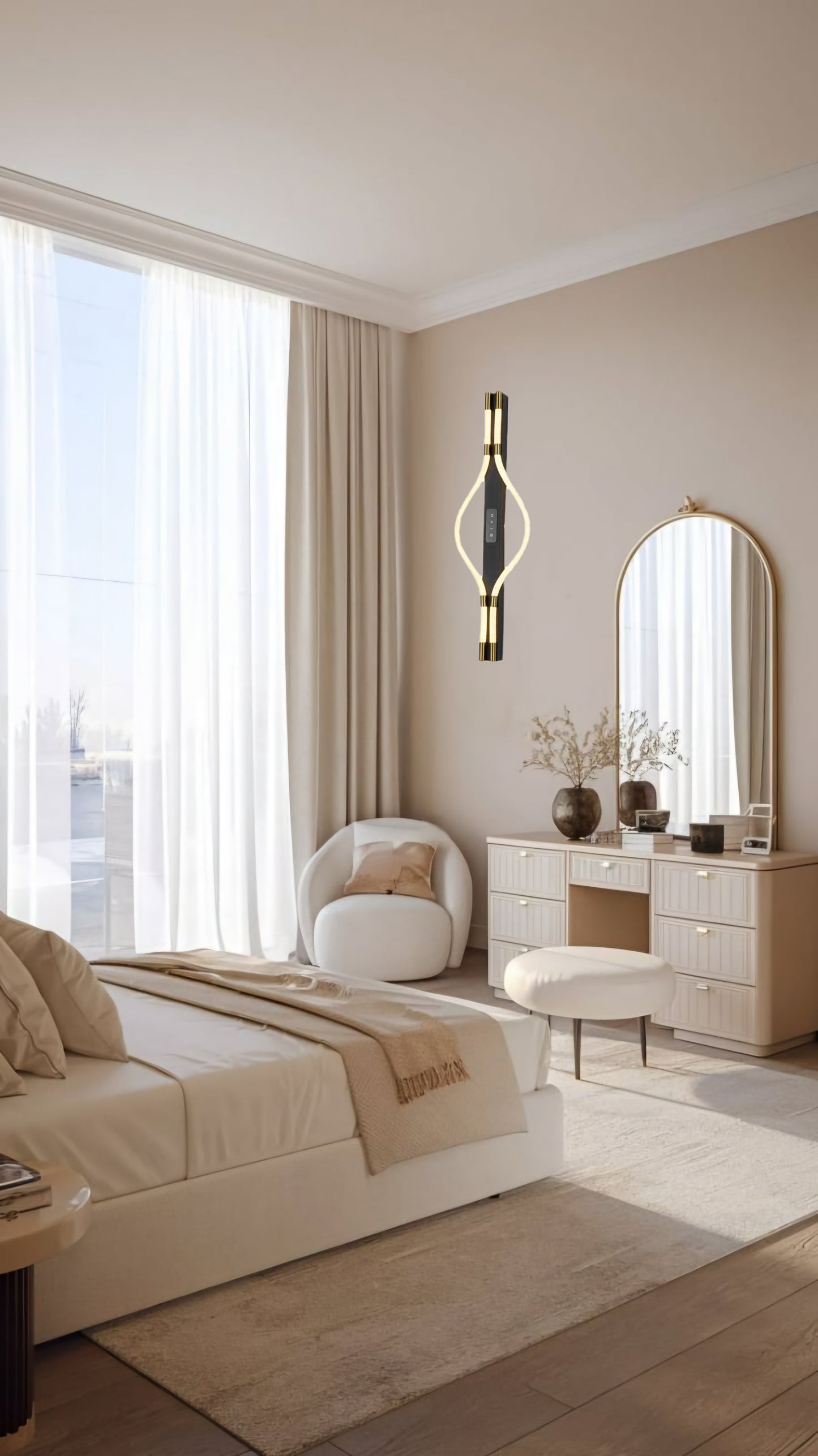 Dimmable Modern Golden Spiral Led Walllamp