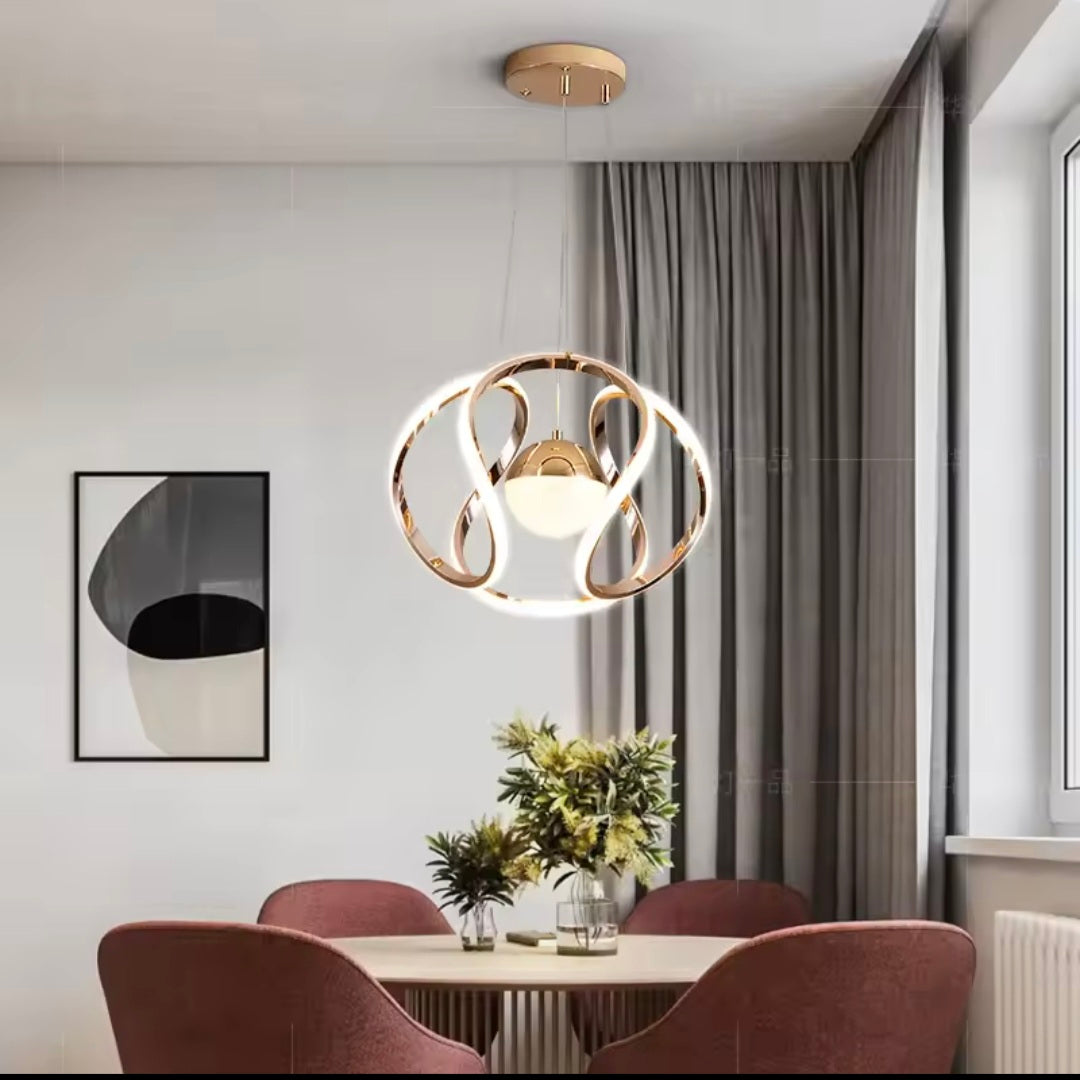 Minimistic Single Nordic Golden Led Warm Pandent Light