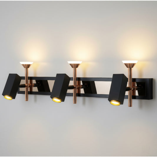 Led Black Rose Gold Warm Mirror Light