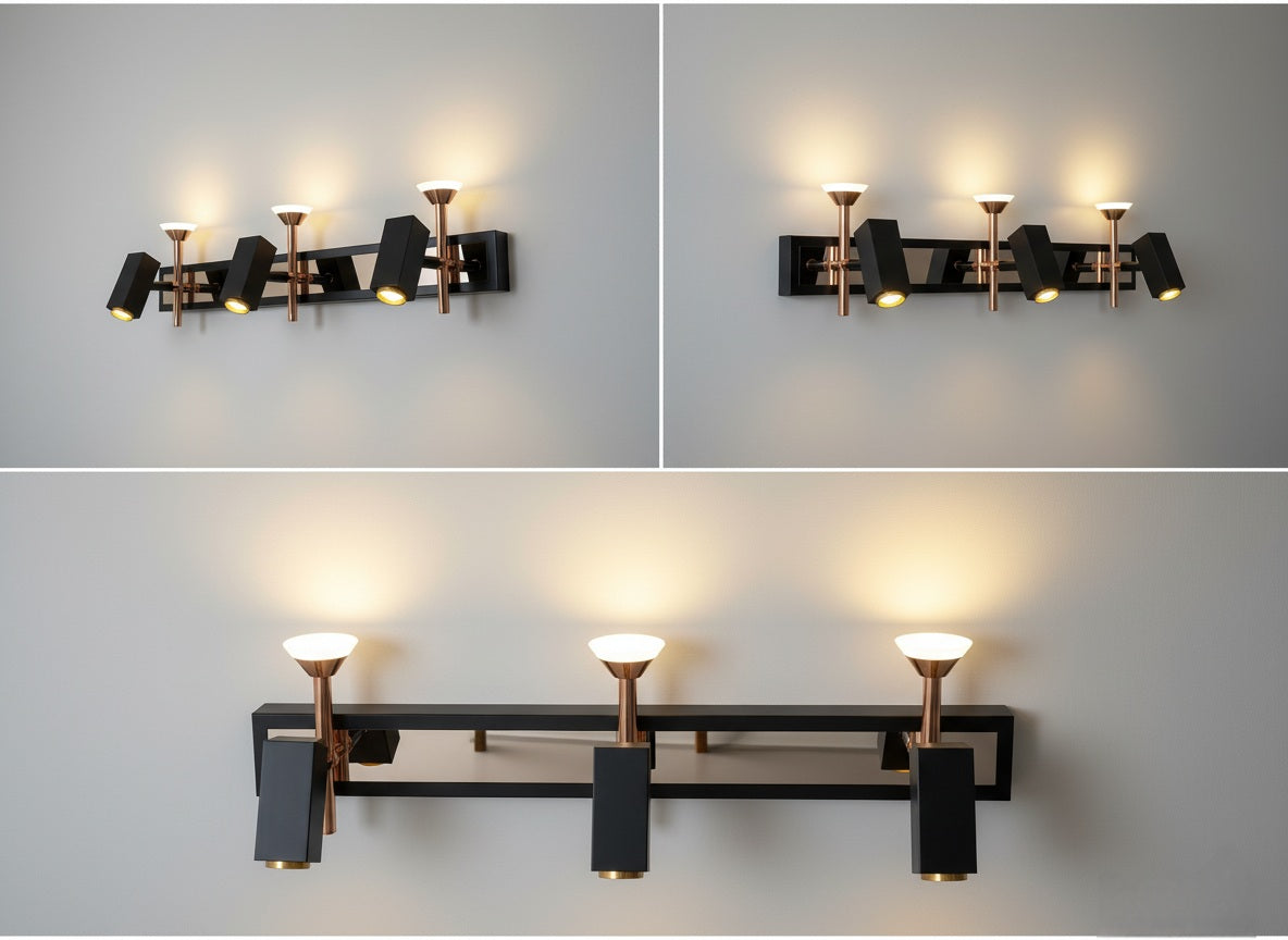 Led Black Rose Gold Warm Mirror Light