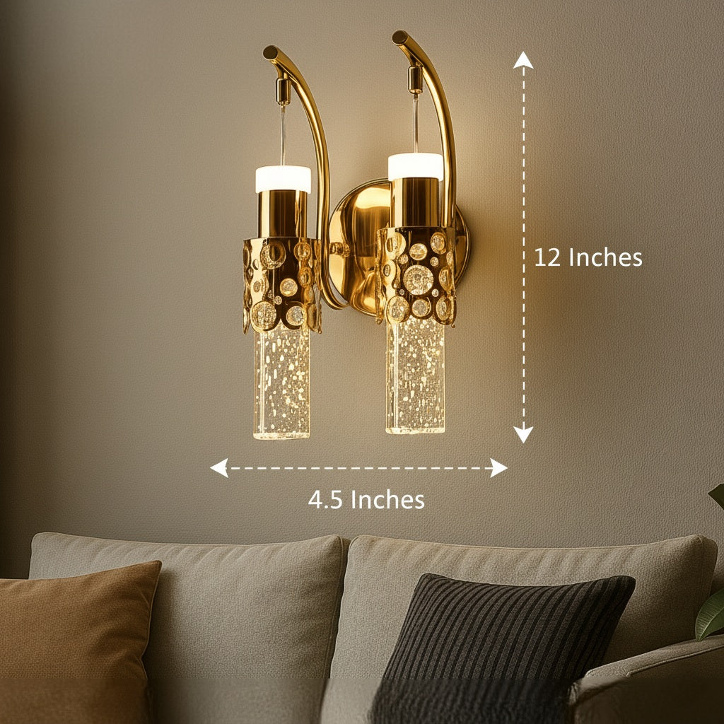 Double Wall Hanging Cylindercal Crystal Wall Lamp
