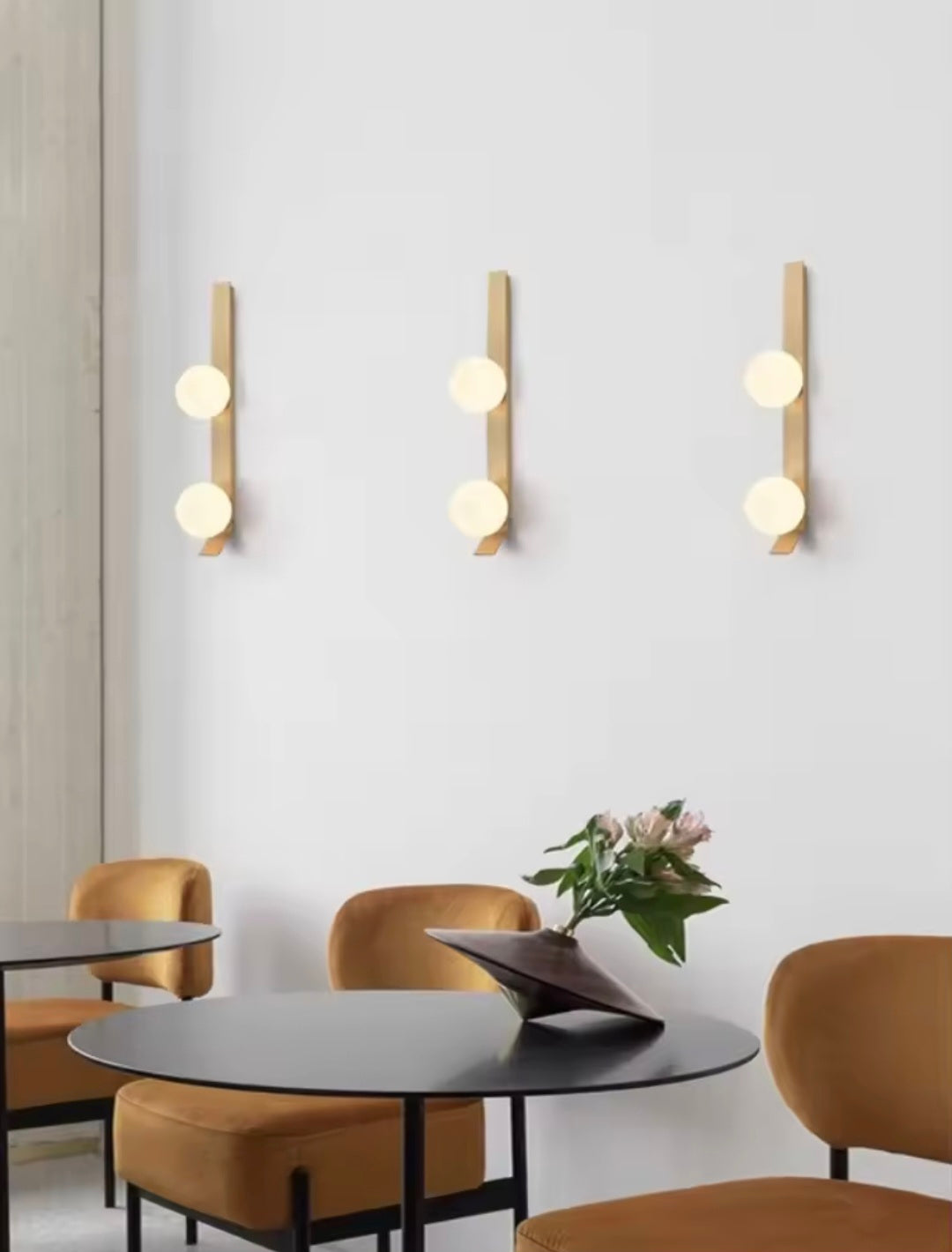 Double Glass Globe Golden Wall Light