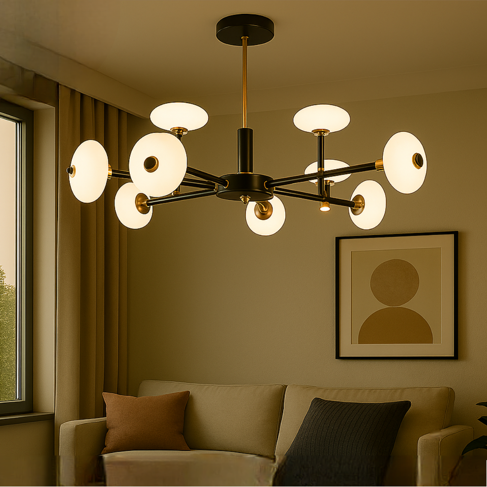 Modern Black White Led Chandlier 6 Light